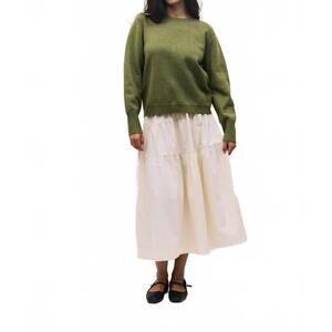 NEW ALL : ROW conrad crewneck sweater in olive